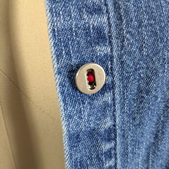 Vintage Chicos Denim Top Topper Jacket XL Blue Jean Boxy Layering Lagenlook Prep - Picture 8 of 11